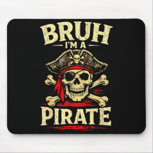 Mousepad Bruh um remendo de olho de caveira pirata chapéu d