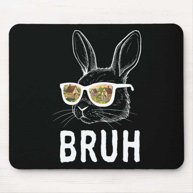 Mousepad Brut Páscoa Dia Engraçado Coelho Coelho Coelho Coe (Frente)