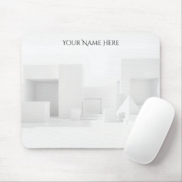 Mousepad Brutalist White Geometric Office