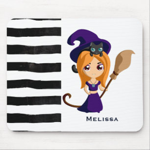 Mousepad Bruxa Bonita no Halloween Roxo