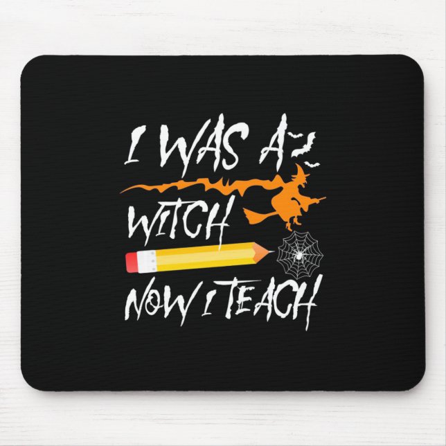 Mousepad Bruxa de Halloween Agora Eu Ensino (Frente)