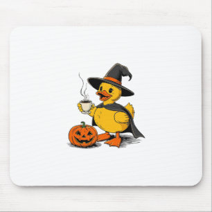 Mousepad Bruxa de Pato de Cruzeiro de Halloween Abóbora Caf