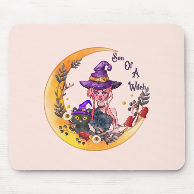 Mousepad Bruxa e Gato Negro (Frente)