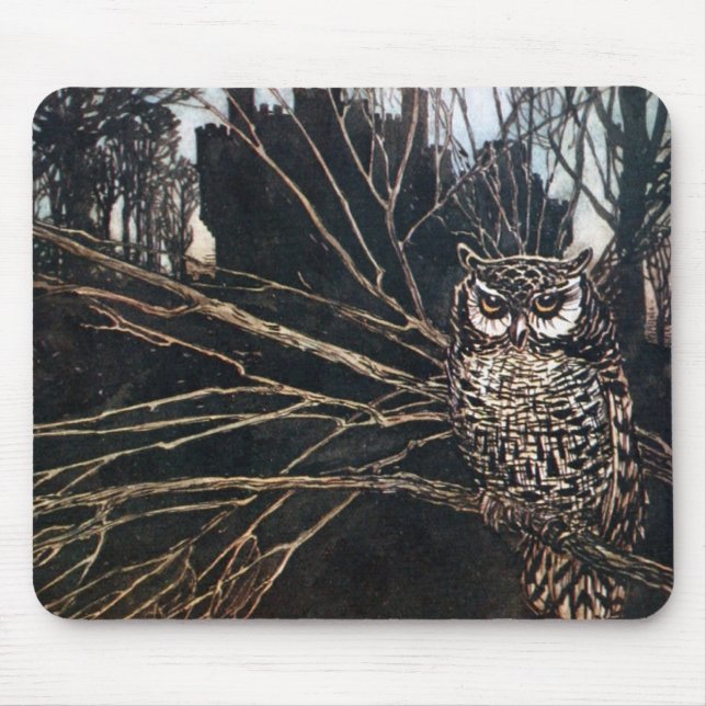 Mousepad Bruxa no formulário da coruja (Frente)
