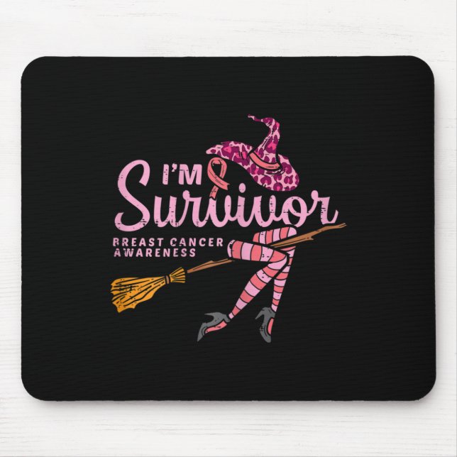Mousepad Bruxa Sou Um Sobrevivente Cancer De Mama De Hallow (Frente)