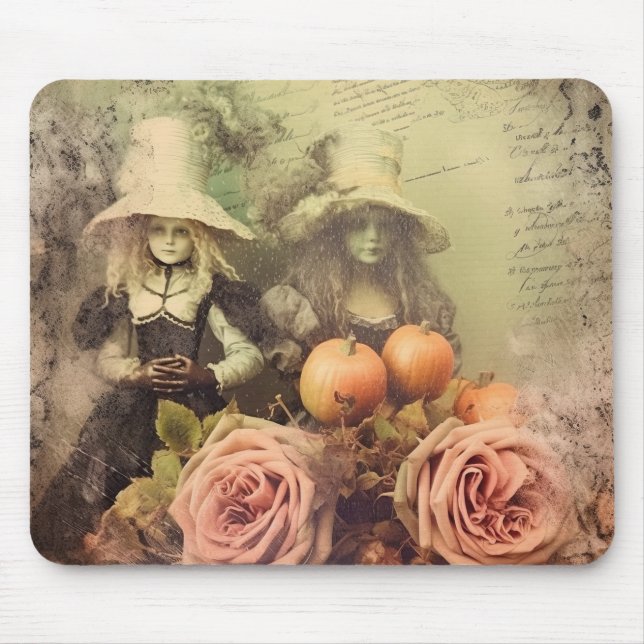 Mousepad Bruxaria de Halloween Vintage (Frente)