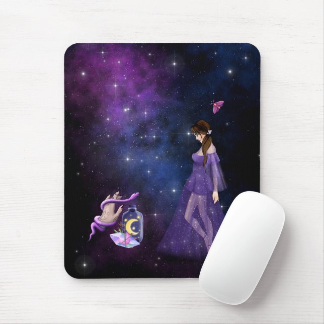 Mousepad Bruxaria Esotérica Mágica Presente Roxo Para Bruxa (Com mouse)