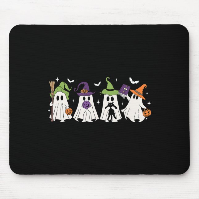 Mousepad Bruxas Fantasmas Spooky Halloween Witchy Girl (Frente)