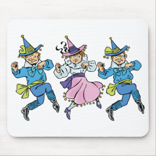 Mousepad Bruxo Vintage de Oz, Munchkins Dançantes Fofos!