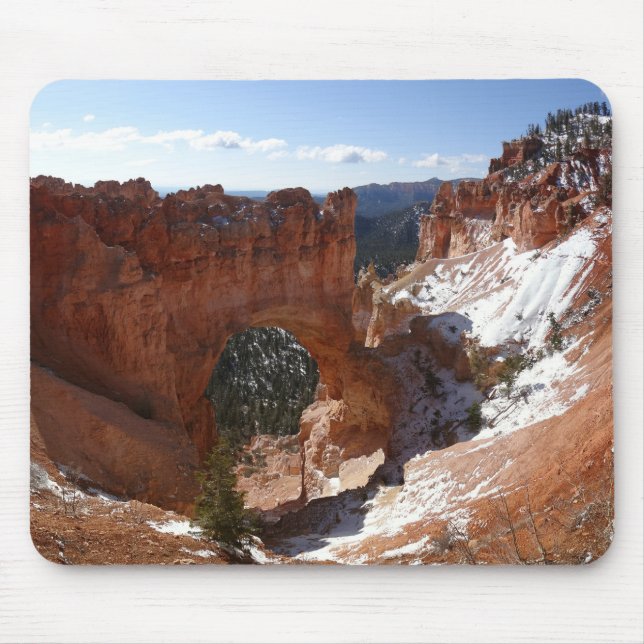 Mousepad Bryce Canyon Natural Bridge Snowy Landscape Foto (Frente)