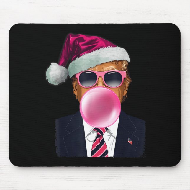 Mousepad Bubblegum Trump Blowing Bubble Gum Christmas Nk Tr (Frente)