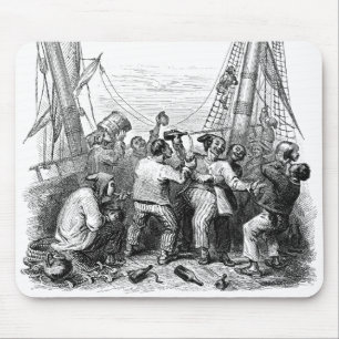 Mousepad Bucaneiros antigos e um navio pirata naufragado