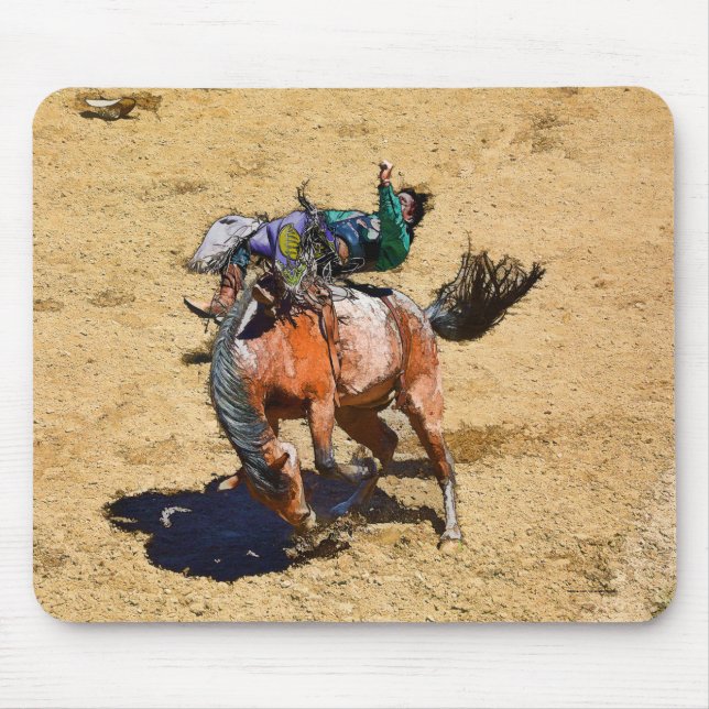 Mousepad Bucking Bronco e Rodeo Cowboy #Gift (Frente)