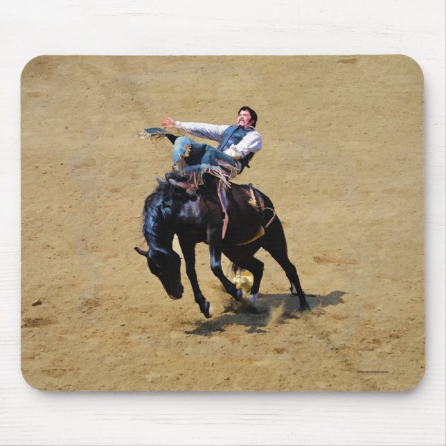Mousepad Bucking Bronco e Rodeo Cowboy #Gift (Frente)