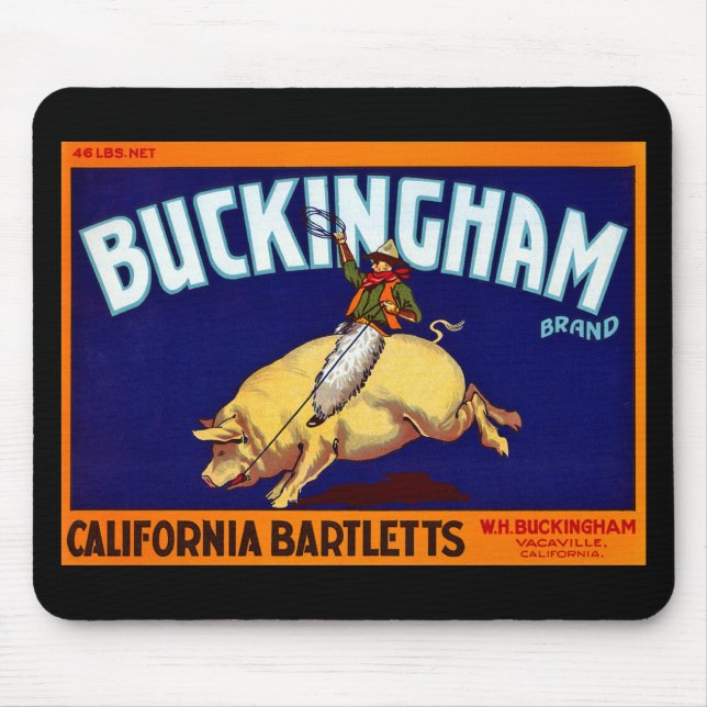 Mousepad Buckingham Marca California Bartletts (Frente)
