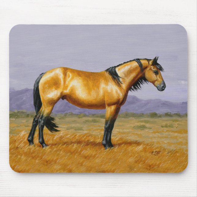 Mousepad Buckskin Mustang Wild Horse Stallion (Frente)