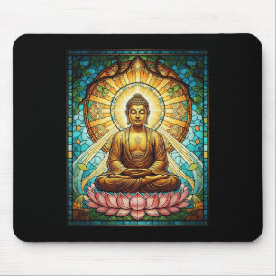 Mousepad Buda de Vidro Colorido Zen Budismo Meditação Espir