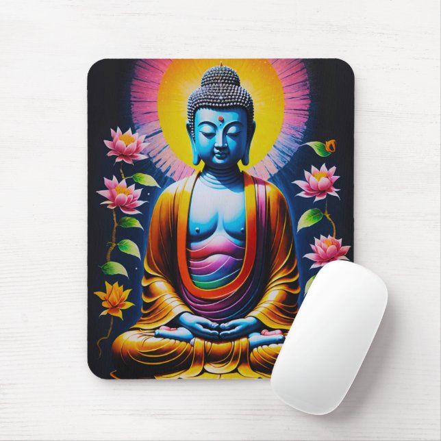Mousepad Buda - Mindfulness em Flor (Com mouse)