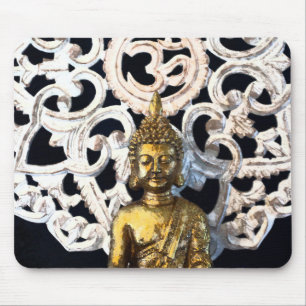 Mousepad Buda Terra Dourada OM Aum Mantra Ajna Meditação