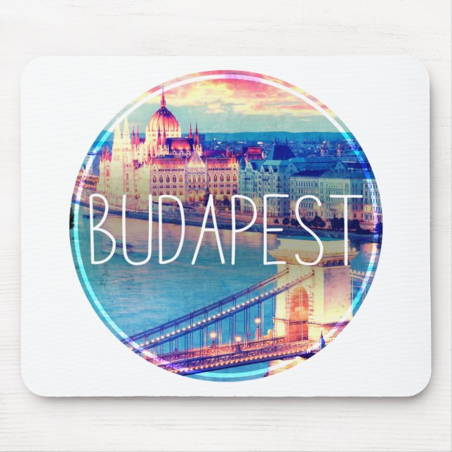 Mousepad Budapest vintage, círculo (Frente)