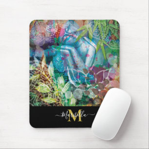 Mousepad Buddha Lotus Mandala Personaliza Monograma Boho