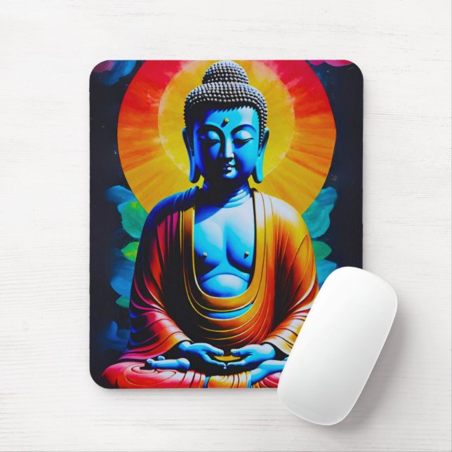 Mousepad Buddha Meditates (Com mouse)