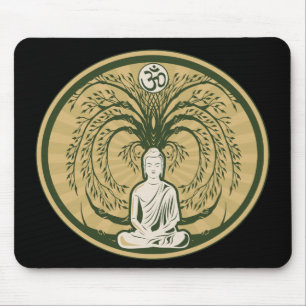 Mousepad Buddha sob a árvore de Bodhi
