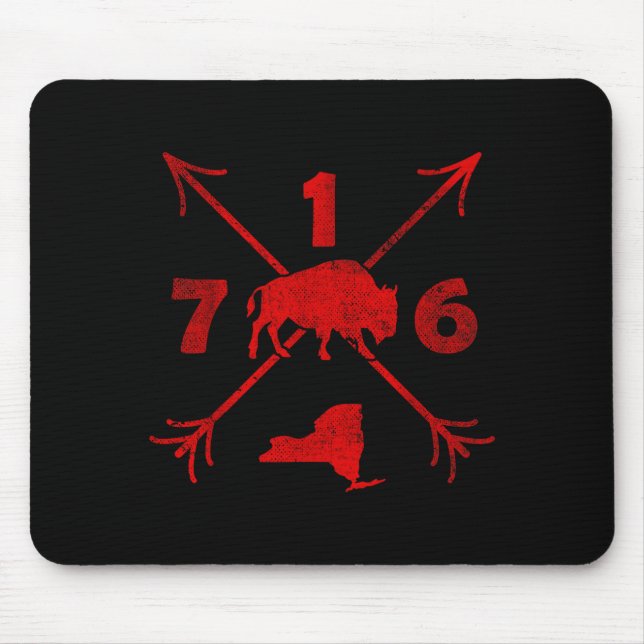 Mousepad Búfalo Nova York Ny _ Código de Área 716 (Frente)