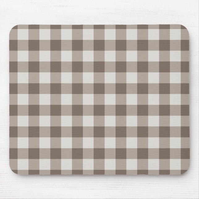Mousepad Buffalo Check Beige Cream Ivory Gingham (Frente)