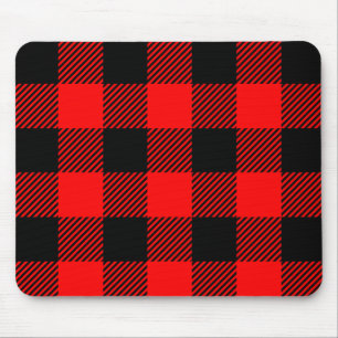 Mousepad Buffalo Check Red and Black Lumberjack Xadrez Deco
