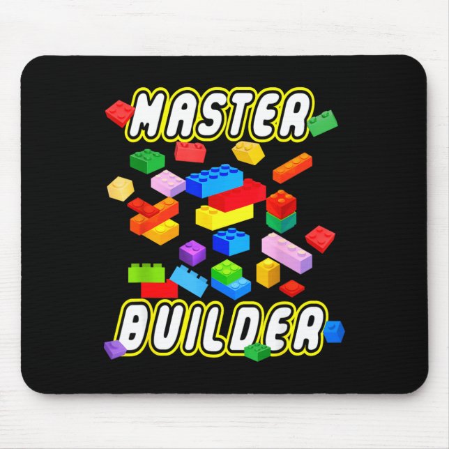 Mousepad Building Bricks Master Builder Construction Block  (Frente)