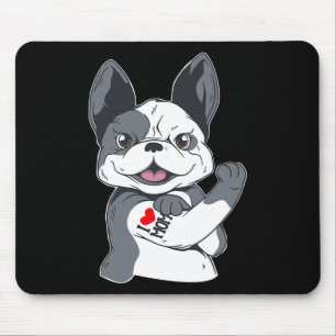 Mousepad Buldogue Engraçado Eu Amo A Mãe Tatuagem