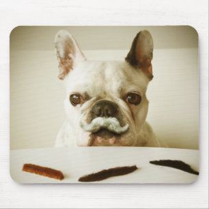 Mousepad Buldogue francês com um bigode