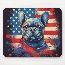 Mousepad Buldogue Francês e Bandeira Americana Incomodada
