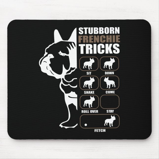 Mousepad Buldogue Francês | Presente de Truques Franceses S (Frente)