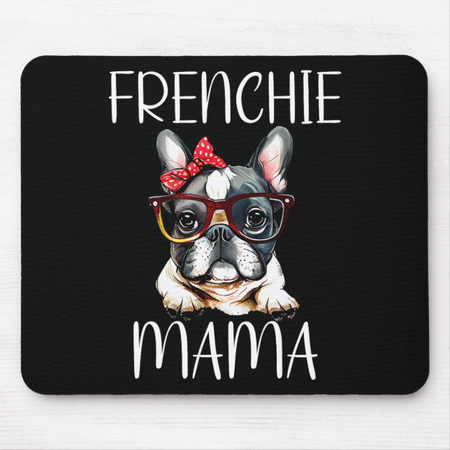 Mousepad Buldogue Frenchie Mama Watercolor Dia de as mães (Frente)