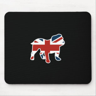 Mousepad Buldogue inglês na bandeira de Union Jack