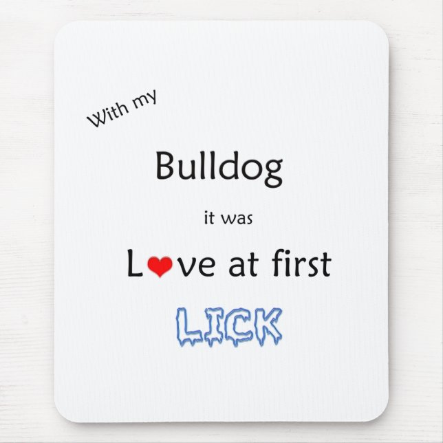 Mousepad Buldogue Love in First Lick (Frente)