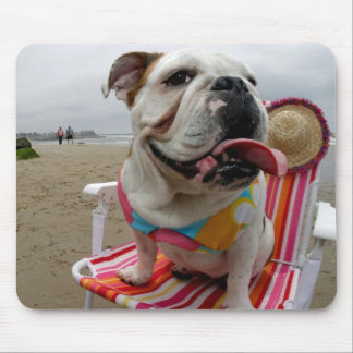 Mousepad Buldogue na praia