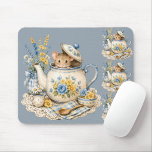 Mousepad Bule de Chá Caprichoso Casa de Rato Blooms