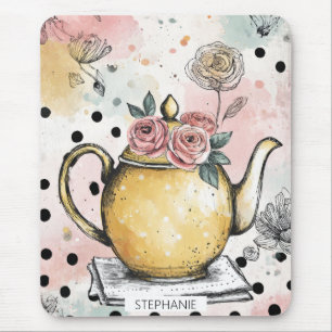 Mousepad Bule de Chá Floral Caprichoso – Aconchegante Cotta