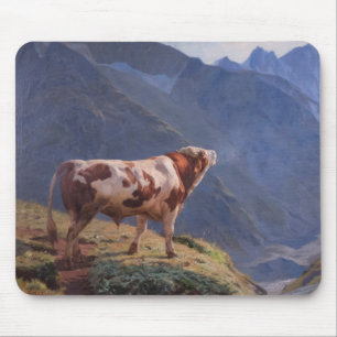 Mousepad Bull nos Alpes suíços (por Eugène Burnand)