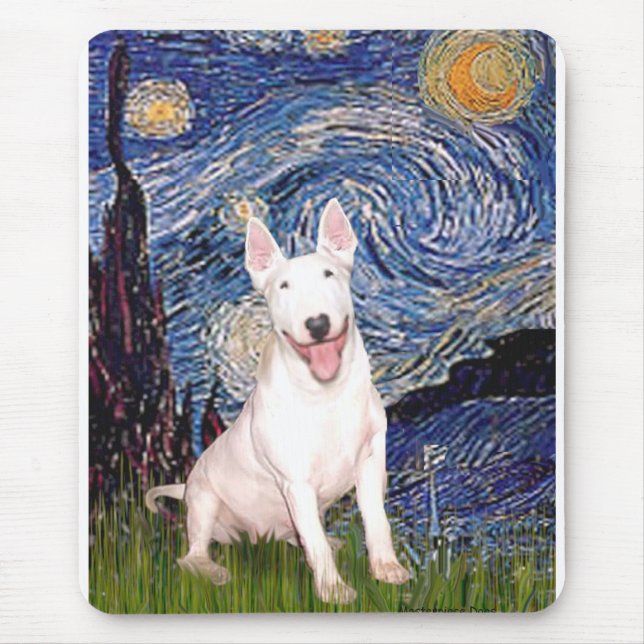 Mousepad Bull Terrier 4 - Starry Night (Vert) (Frente)