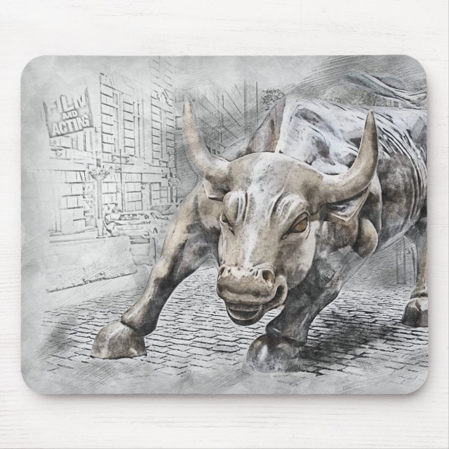 Mousepad Bull Toro Mercado Mercado Mercado Ações Dinero Dou (Frente)