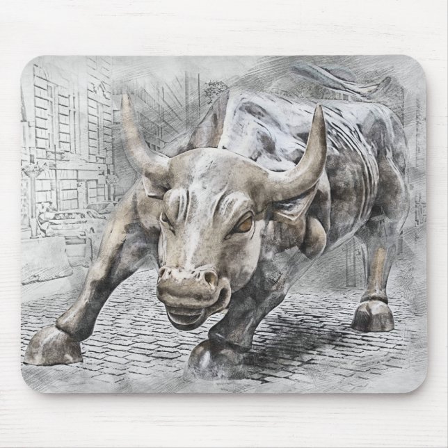 Mousepad Bull Toro Mercado Mercado Mercado Ações Dinero Dou (Frente)