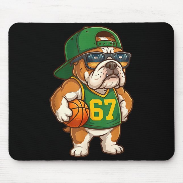 Mousepad Bulldog Basketball 67 Gen Alpha Slang Srts Dog Boy (Frente)