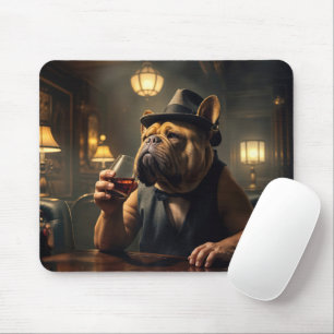 Mousepad Bulldog Bebendo em um Speakeasy dos Anos 20
