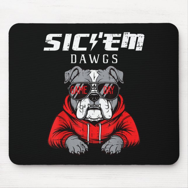Mousepad Bulldog Dawgs Women Kids Men Boys Girls Youth Teen (Frente)