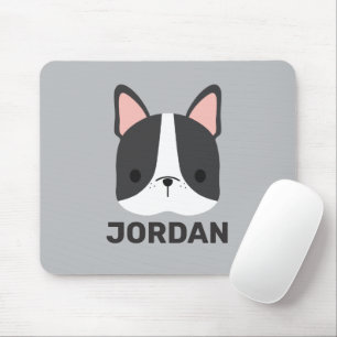 Mousepad Bulldog Francês Bonito com Nome Personalizado