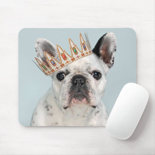 Mousepad Bulldog Francês com Coroa (Com mouse)